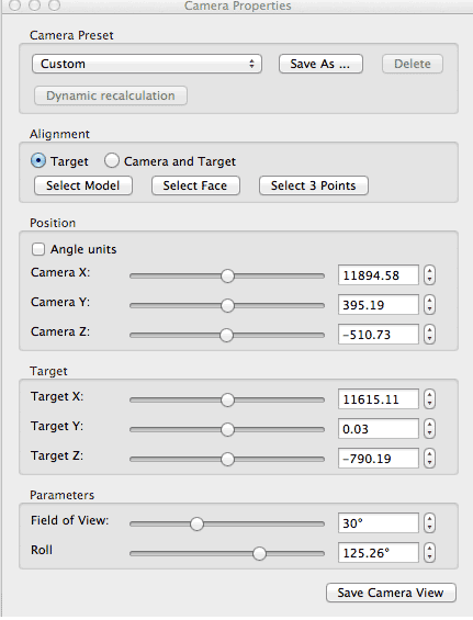 Image of camera properties