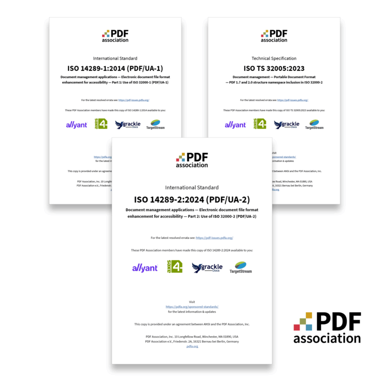 Sponsored ISO standards for PDF technology – PDF Association