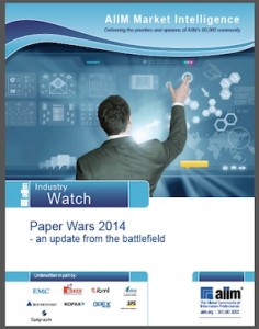 Cover of AIIM's 2014 Paper Wars report