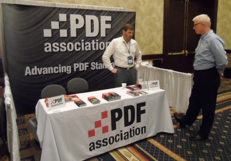 Duff Johnson and Dave Hook at the PDF Association booth.