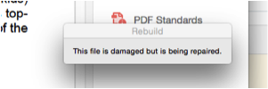 Screenshot of File Being Repaired dialog.