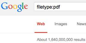 Google filetype search for 