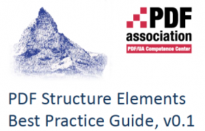 Screenshot of the cover of the 0.1 release of the Structure Elements Best Practice Guide