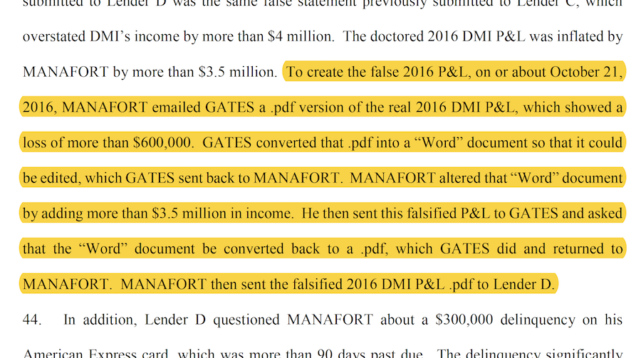 Manafort indictment screenshot