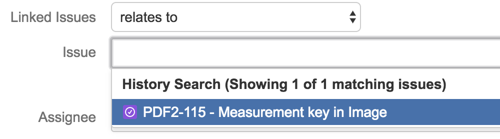 Screen shot of jira issue relationship fields.