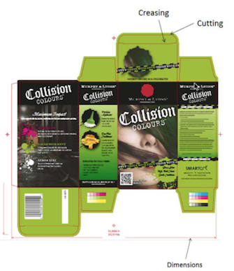 Screenshot showing die-cut for a package.