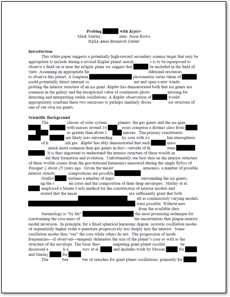 redacted information of eyewitness