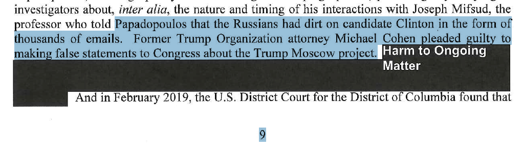 Screenshot from the mueller report showing text that did not OCR.