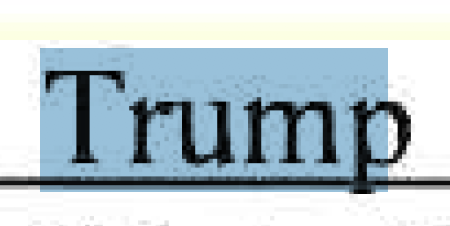 Screenshot of "Trump" as selected text.