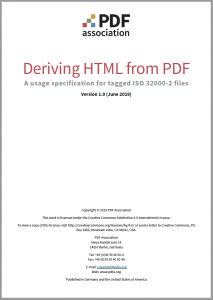 Cover of Deriving HTML from PDF.