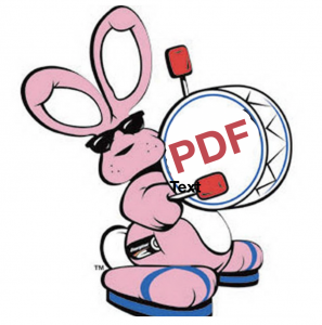 Rabbit beating a PDF drum.