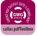 Ghent PDF Output Suite 5 Compliant Calas pdfToolbox gwg.org logo for callas PDFToolbox