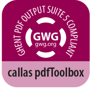 Ghent PDF Output Suite 5 Compliant Calas pdfToolbox gwg.org logo for callas PDFToolbox