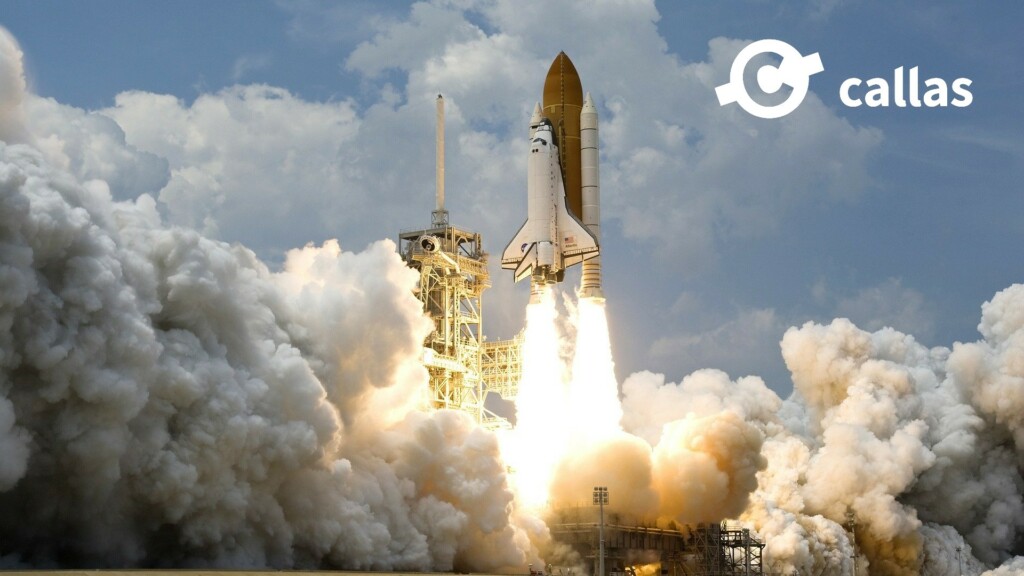 Rocket launch as the rocket engines start