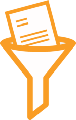 Document entering a funnel