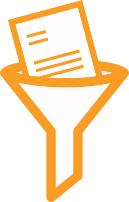 Document entering a funnel