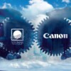 Solimar Systems and Canon logos on on cupcake each held separately