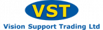 VST in yellow over a blue oval Vision Support Trading Logo