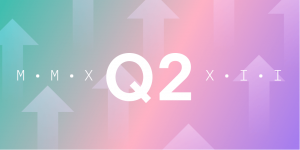 Q2 on rainbow color background