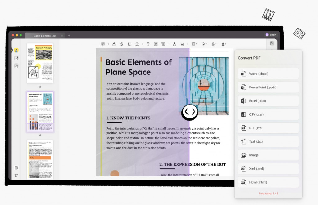 UPDF example of Convert PDF screen