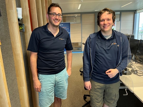 Michaël Demey & Matthias Valvekens at the iText Ghent office