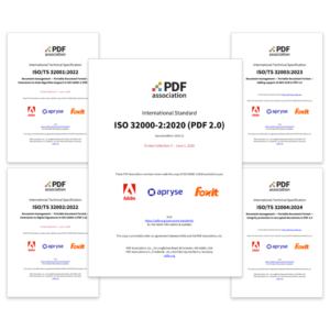 Covers of 5 ISO standards in ISO 32000-2 bundle updated June 2026