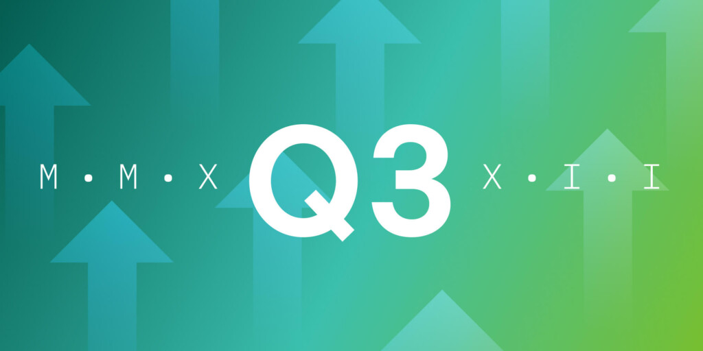 Q3 on a blue-green background with upward arrow