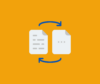 Icon of depicting document conversion