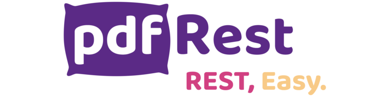 pdfRest logo with tagline REST, Easy