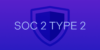 SOC 2 TYPE 2 in white letters on purple background