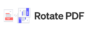Vector image of a PDF being rotated, and the words Rotate PDF.
