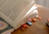 a hardcopy book with bookmarks in it