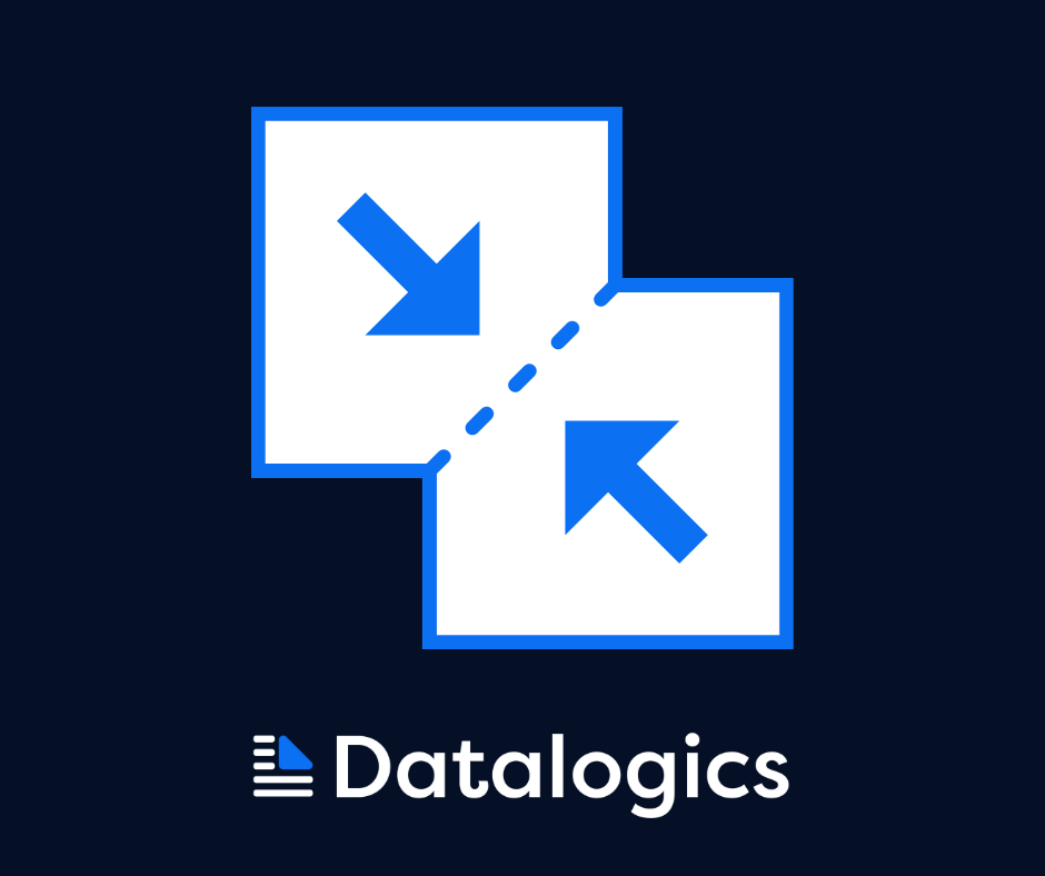 Datalogics logo under an image depicting data merge