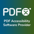 PDFix logo with PDF Accessibility Software Provider in white letters on a green background