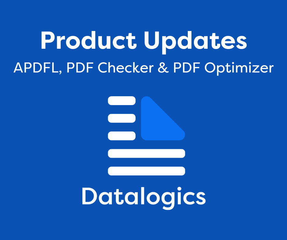 Product I[dates PDFL, PDF Checker and PDF Optimizer with Datalogics logo