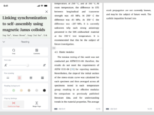 Reading setings [1] Continuous page and single page [4]