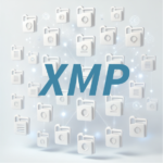 "XMP" superimposed onto a field of icons.