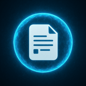A document icon surrounded by a force-field.