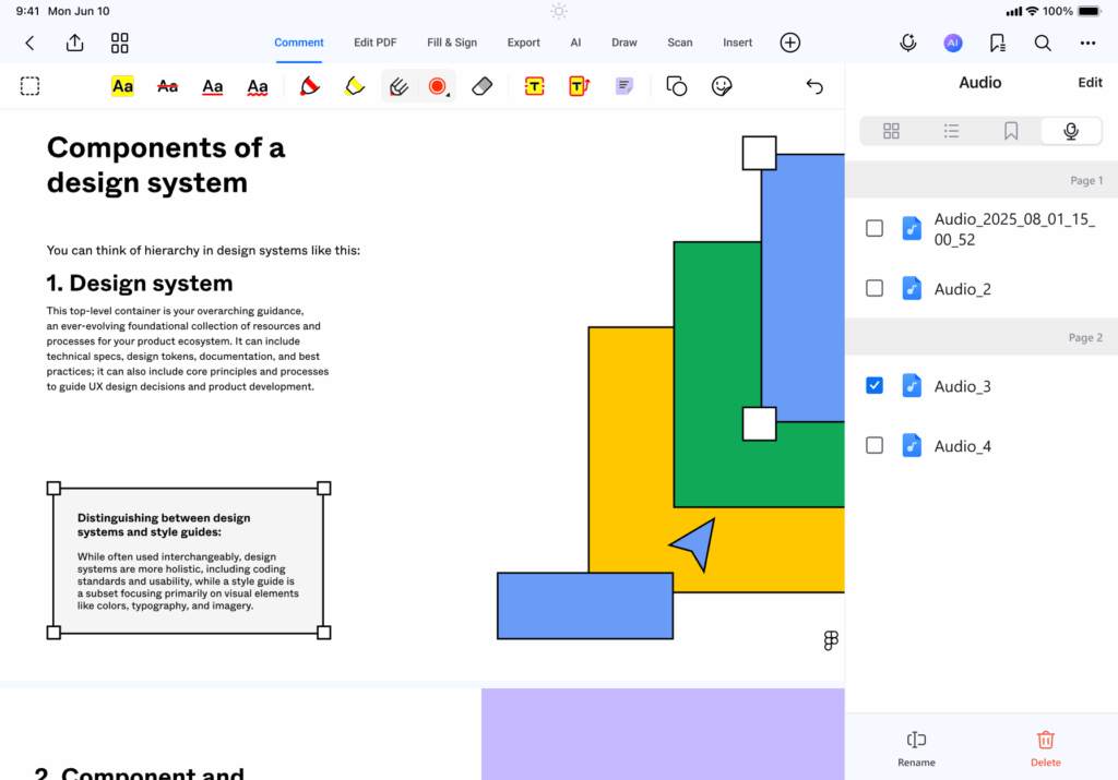 Components of a design system