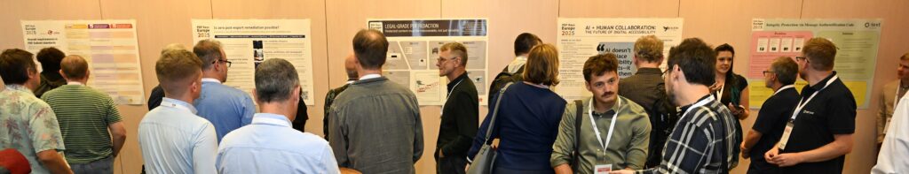 Wide-angle shot of a poster session.