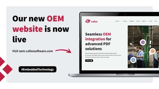 callas software - Our new OEM website is now live screenshot of the website is shown
