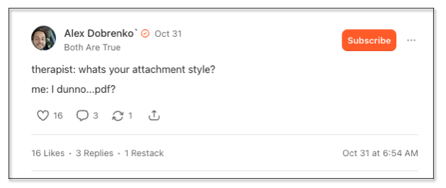 Screenshot from Substack as referenced in the text.