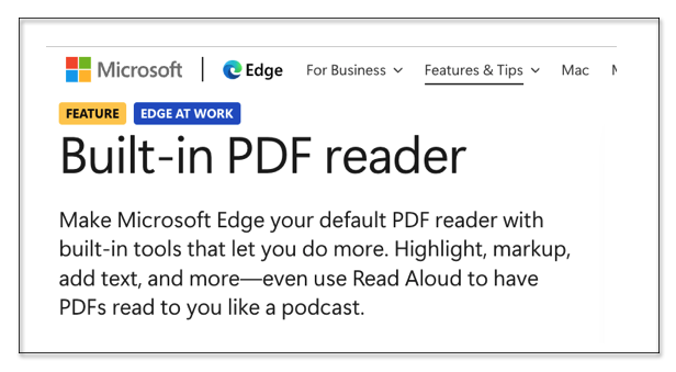 Screenshot from Microsoft's website as referenced in the text.