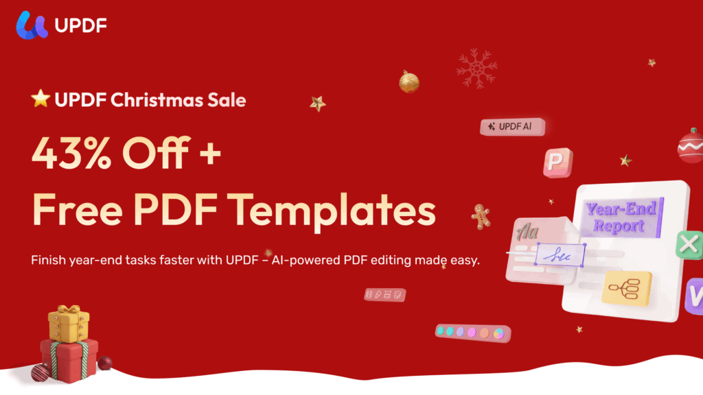 UPDF Christmas Sale – 43% off + free PDF templates