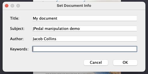 Set Document Information