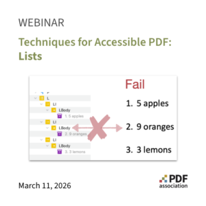 Webinar – Techniques for Accessible PDF: Lists