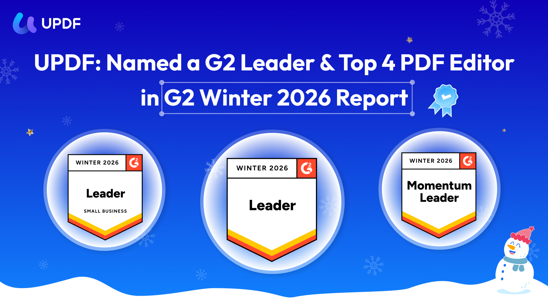 UPDF: Named a G2 Leader & Top 4 PDF Editor in G2 Winter 2026 Report