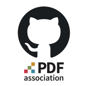 GitHub symbol with PDF Association logo