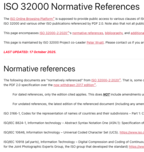 Screenshot of ISO 32000 Normative References