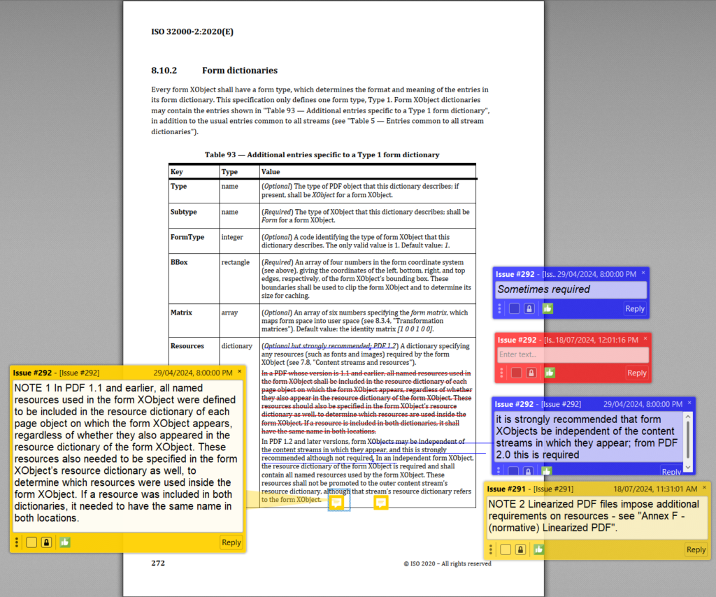 Screenshot of a PDF page including numerous annotations.